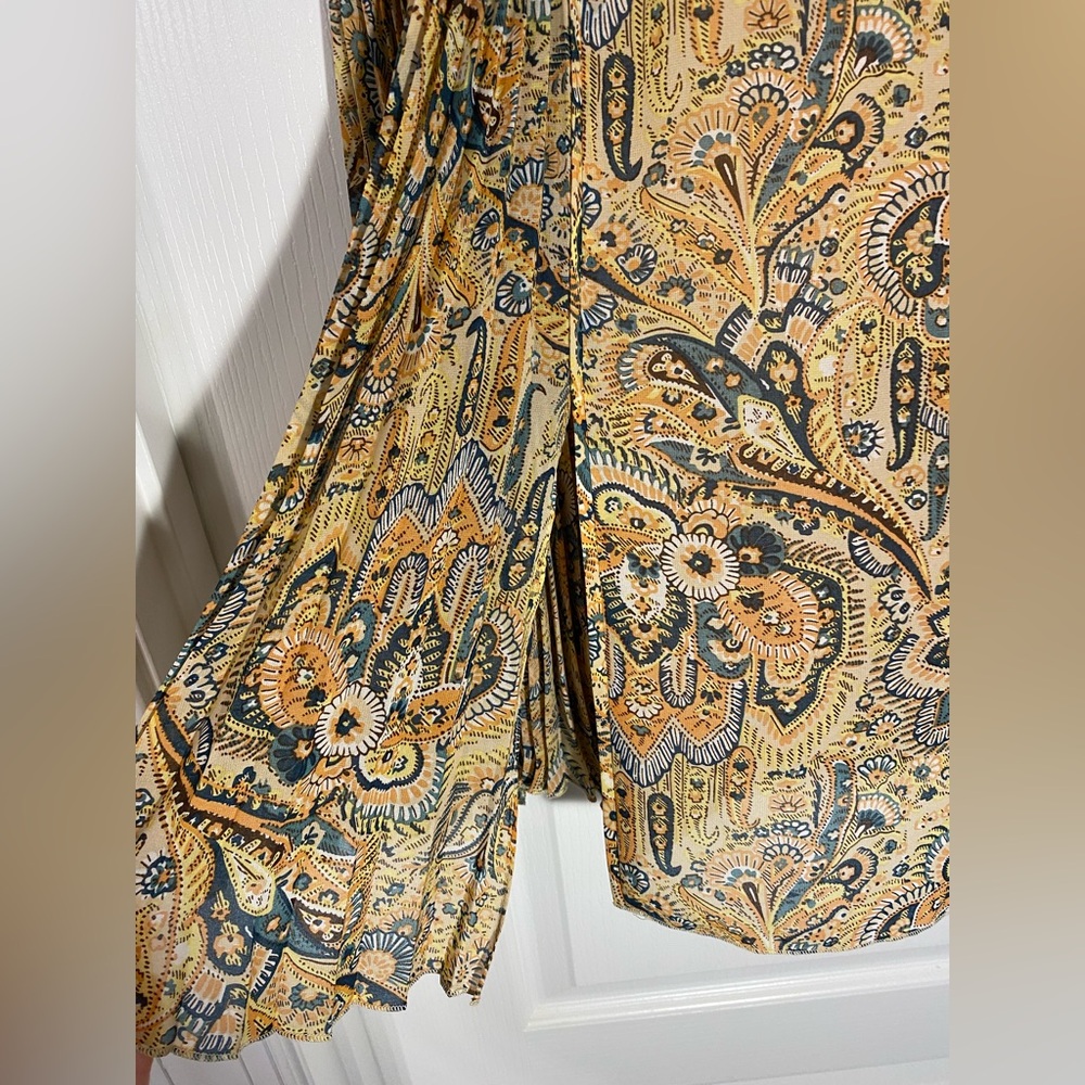 Anthro Leifsdottir Pleated Paisley Midi Skirt Size 10 - Picture 3 of 7